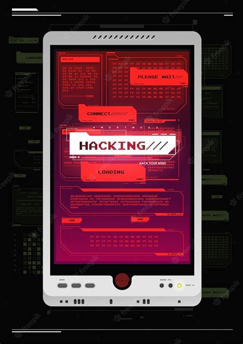 Premium Vector Hacker Interface Hud Background Futuristic Interface Elements Set Futuristic