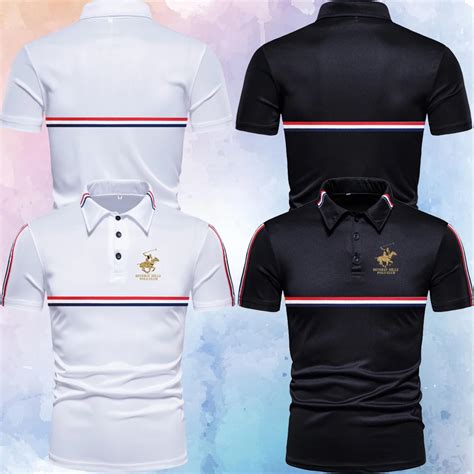 Summer Casual Short Sleeved Polo Neck Short Sleeve Mens Top Ribbon