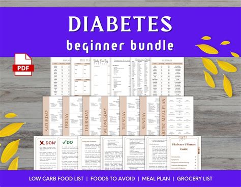 Diabetes Meal Plan Diabetic Food List Diabetic Food Chart - Etsy