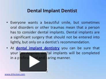 PPT Dental Implant Dentistry PowerPoint Presentation Free To View