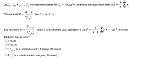 Solved Let X1x2x3xn Be Iid Random Variables With