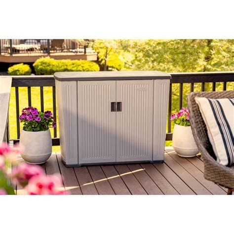 Suncast Gallon Water Resistant Deck Box In Dove Gray Reviews