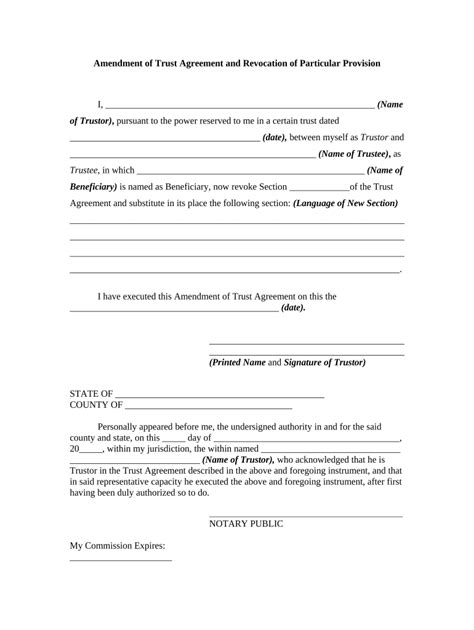 Amendment Trust Form Fill Out And Sign Printable Pdf Template