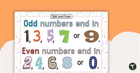 Odd and Even Numbers Poster | Teach Starter