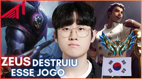 SKT T1 ZEUS DANDO AULA DE COMO JOGAR DE JAX O MELHOR TOP LANER DO