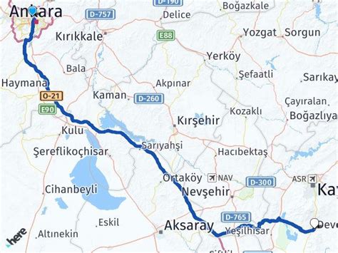 Ankara Yenimahalle Develi Kayseri Arası Kaç Km Yol Tarifi