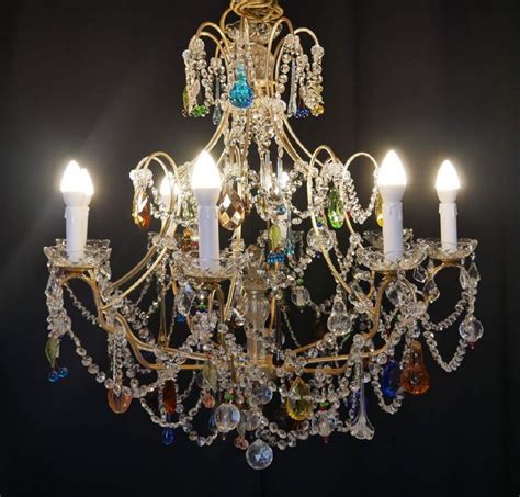 Casa Padrino Luxury Baroque Crystal Chandelier Gold Multicolored