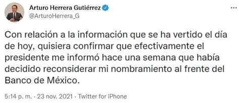 Arturo Herrera Reacciona A Retiro De Nombramiento En Banxico El Informador