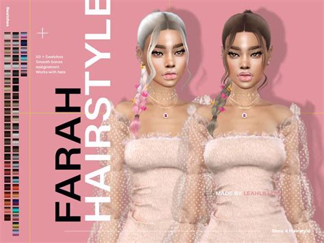 Leah Lillith S Leahlillith Farah Hairstyle Sims Cc Custom Content