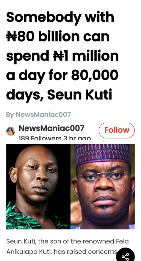 Somebody With Billion Can Spend Million A Day For Days