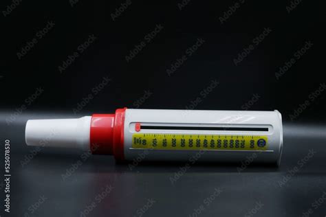 A Peak Flow Meter Is Attached With A Disposable Mouthpiece Peak Flow