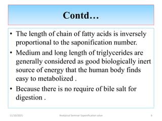 SAPONIFICATION VALUE PPT