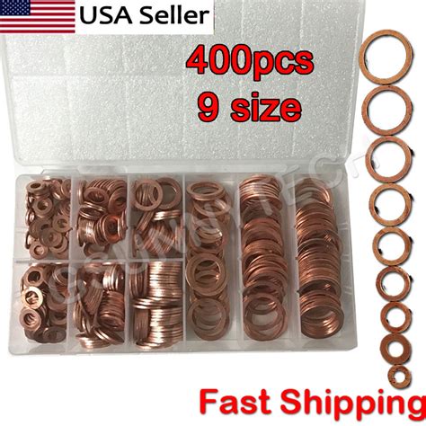 Pcs Size Car Copper Washers Flat Ring Sump Plug Oil Seal Gasket