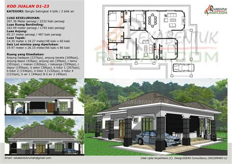 Plan Rumah Mesra Rakyat Kaki Persegi Cartsini Cyril Considine