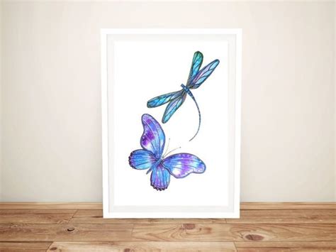 Butterfly Dragonfly Framed Canvas Art Quality Prints Sunshine Coast