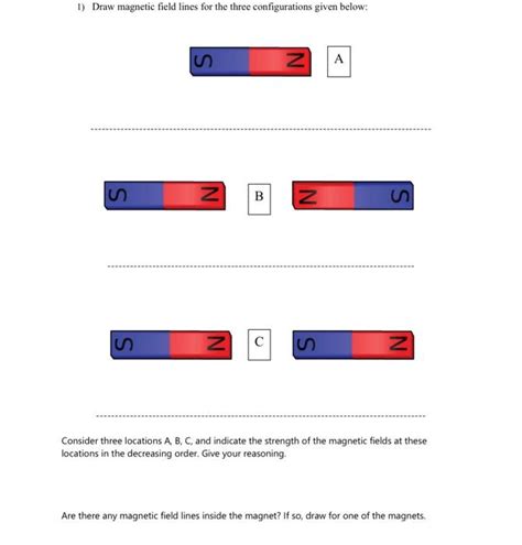 Solved 1 Draw Magnetic Field Lines For The Three