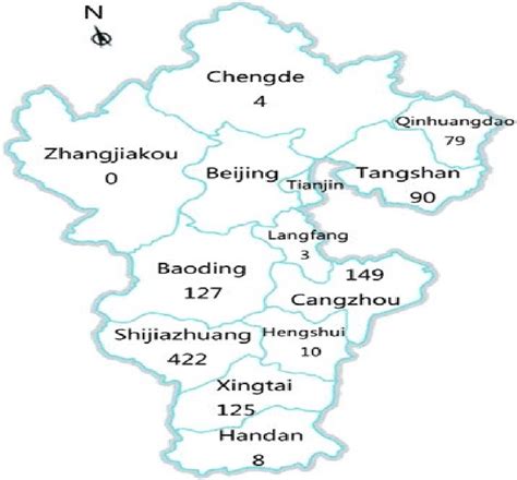 Regional distribution map of various cities in Hebei Province China. | Download Scientific Diagram