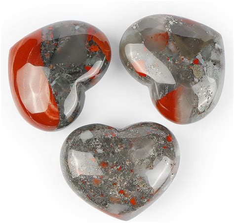 SMQ Piedras de cristal en forma de corazón piedras de sangre africanas