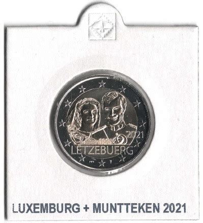 Luxemburg 2 Euro 2021 40 Jaar Huwelijk Henri Met Muntteken UNC