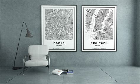 Paris Map Print Printable Map of Paris City Map Art Paris | Etsy