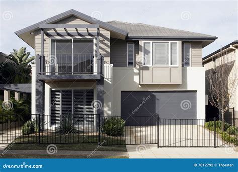 Modern Suburban House Exterior Royalty-Free Stock Photo | CartoonDealer ...