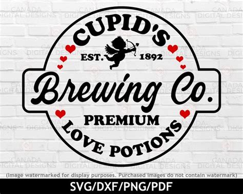 Cupid S Brewing Co Svg Retro Valentine Png Love Potions Etsy