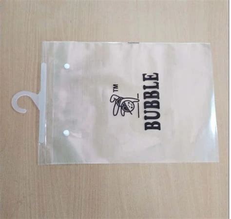 Ldpe Transparent Printed Hanger Poly Bags For Garment Packaging