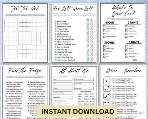 Printable Icebreaker Games Social Group Activities Editable Template Enjoymyprintables