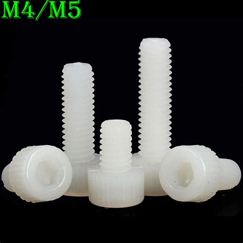 M4 M5 Metric White Nylon Plastic Allen Hex Socket Head Cap Screws Bolts Din 912 Ebay