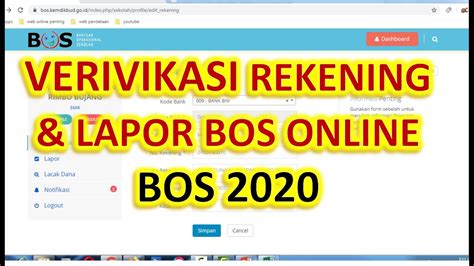 Cara Mudah Verivikasi Rekening Bos Dan Lapor Bos Online Youtube