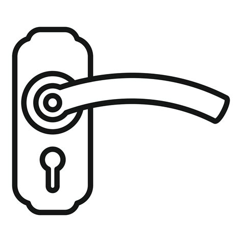 Front door handle icon outline vector. Knob lock 15156614 Vector Art at ...