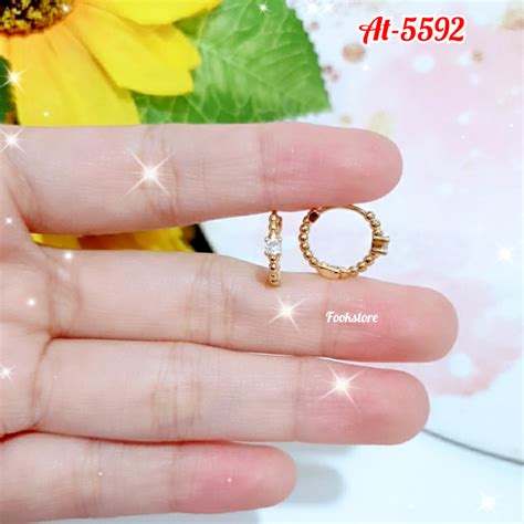 Jual Anting Clip Abg Motif Mata Satu Perhiasan Import At Shopee