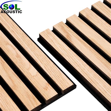 Sol Acoustic Natural Veneer Oak Wooden Slatted Decorative Sound Proof