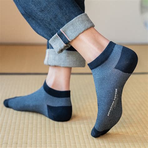 Mesh Cotton Men Low Cut Socks High Quality Solid Japanese Harajuku