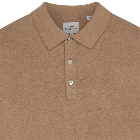 Ben Sherman Signature Knitted Retro Mod Polo Shirt In Stone