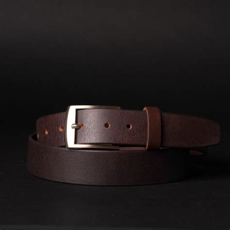 The Crest Belt - Slim Brown 100% Full-Grain Leather Belt