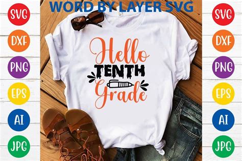 Hello Tenth Grade Svg Design Graphic By Rsvgzone · Creative Fabrica