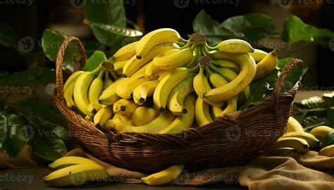 Freshness Of Nature Bounty Ripe Organic Fruit In Rustic Wicker Basket