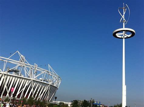 Quietrevolution Wind Turbine At The London Olympic Stadium Electronics Eee Darrieus Wind