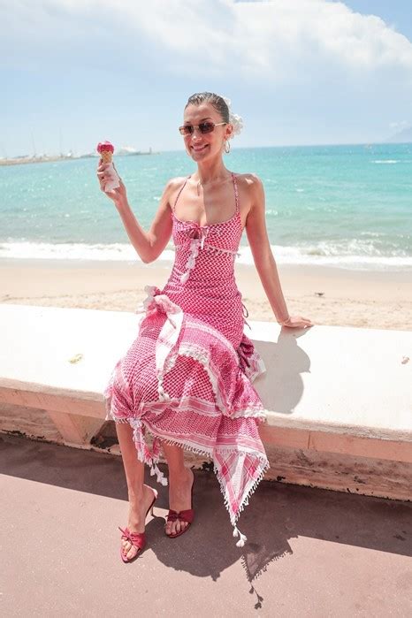 Bella Hadid Shows Support For Palestine In A Keffiyeh Inspired Cannes