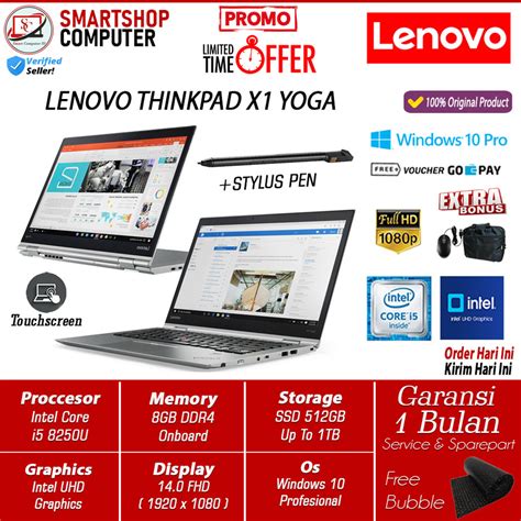 Jual Laptop Murah Lenovo Thinkpad X1 Yoga Intel I5 8250U 8GB 512GB SSD