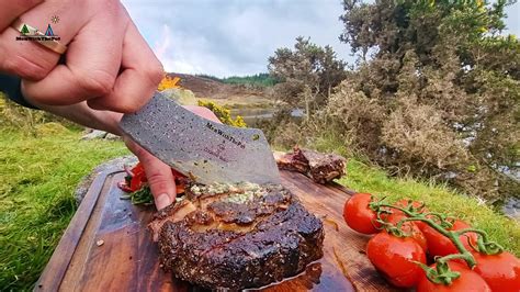 Giant Tomahawk Steak Cooked In Nature😲 No Music Only Nature And Food