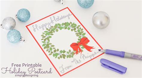 Printable Holiday Postcard | Simply Designing with Ashley