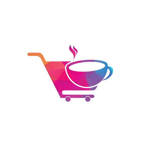 Coffee and shopping cart logo design template. Shopping cart logo ...