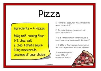 Recipes Ratio And Proportion Task Cards For Math Centers By Hannah Murphy