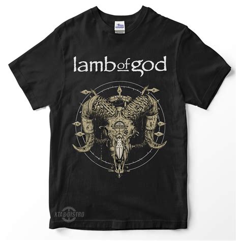 Lamb Of God 5 OMENS Premium Tshirt Lamb Of God Kaos Band Log Metalcore