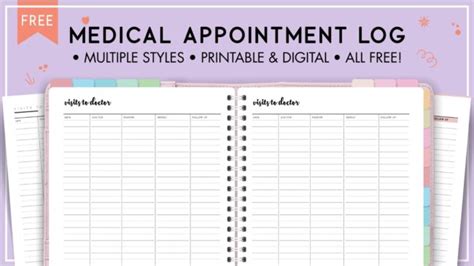 Free Medical Appointment Log Template World Of Printables