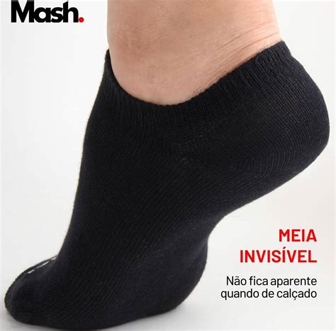 ENCERRADO Kit 12 Pares Meia Invisível Mash Unissex Esportiva Active