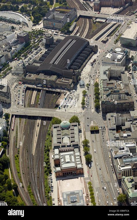 Aerial View Hamburg Central Station Hamburg Hamburg Germany Stock