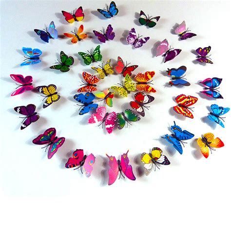 1pcs 3d Butterfly Fridge Refrigerator Wall Stickers With For Wall Decor